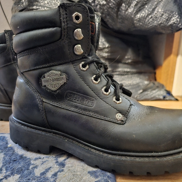 Harley Davidson 91013 Men's Size 8 Leather Motorcycle Steel Toed Boots - Picture 1 of 6